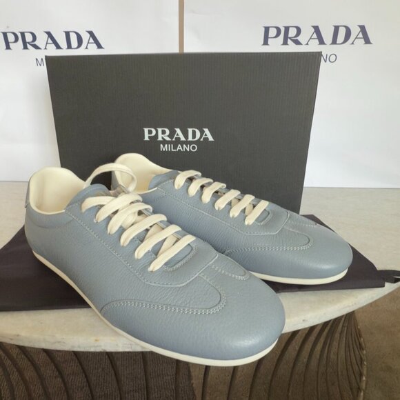 Prada Other - Prada 2EG430 White Deer Leather Men's Sneakers, Size Prada 10, 10.5, 11